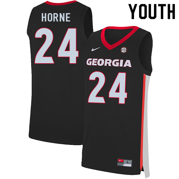 Youth #24 P.J. Horne Georgia Bulldogs College Basketball Jerseys Sale-Black